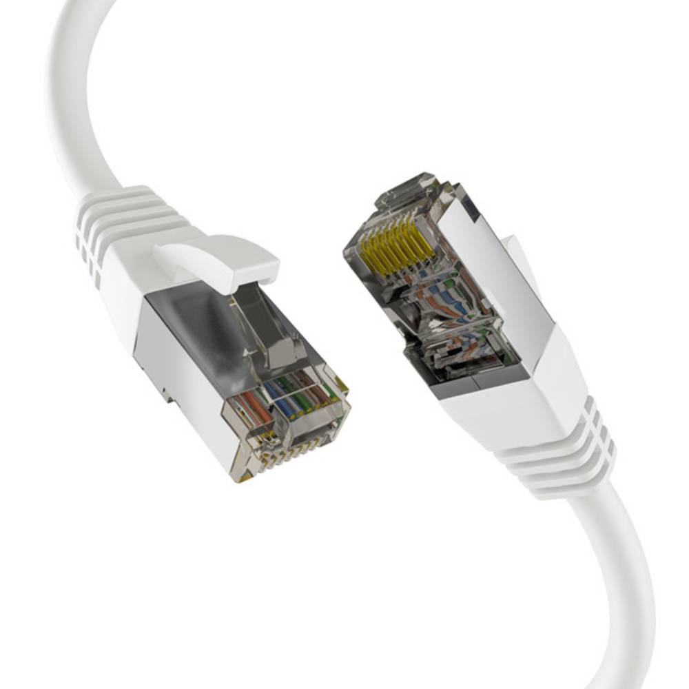 Patchkabel CAT8.1 WEISS 0,50m RJ45 PATCHKABEL S/FTP PIMF, LSZH 2000MHZ 40GB NETZWERKKABEL - 1 VPE =