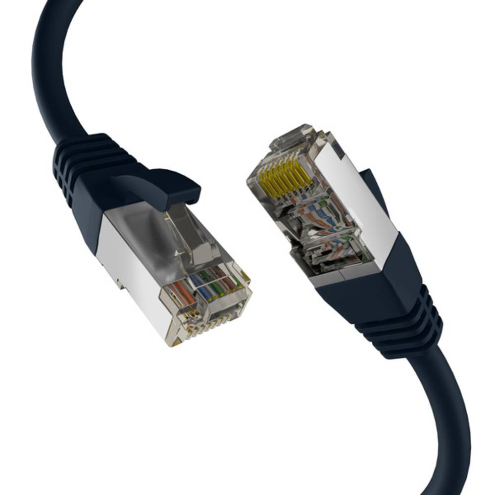 Patchkabel CAT8.1 SCHWARZ 20m RJ45 PATCHKABEL S/FTP PIMF, LSZH 2000MHZ 40GB NETZWERKKABEL - 1 VPE =