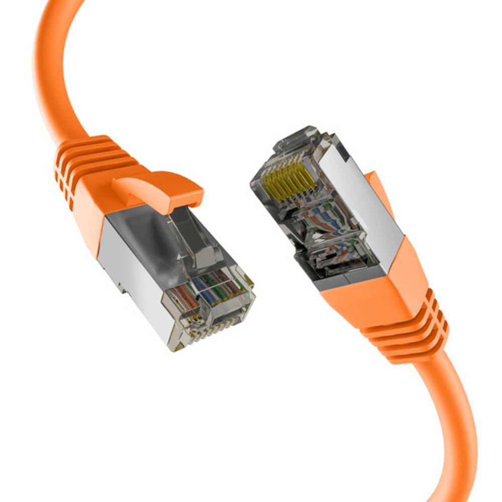 Patchkabel CAT8.1 ORANGE 2m RJ45 PATCHKABEL S/FTP PIMF, LSZH 2000MHZ 40GB NETZWERKKABEL - 1 VPE = 10