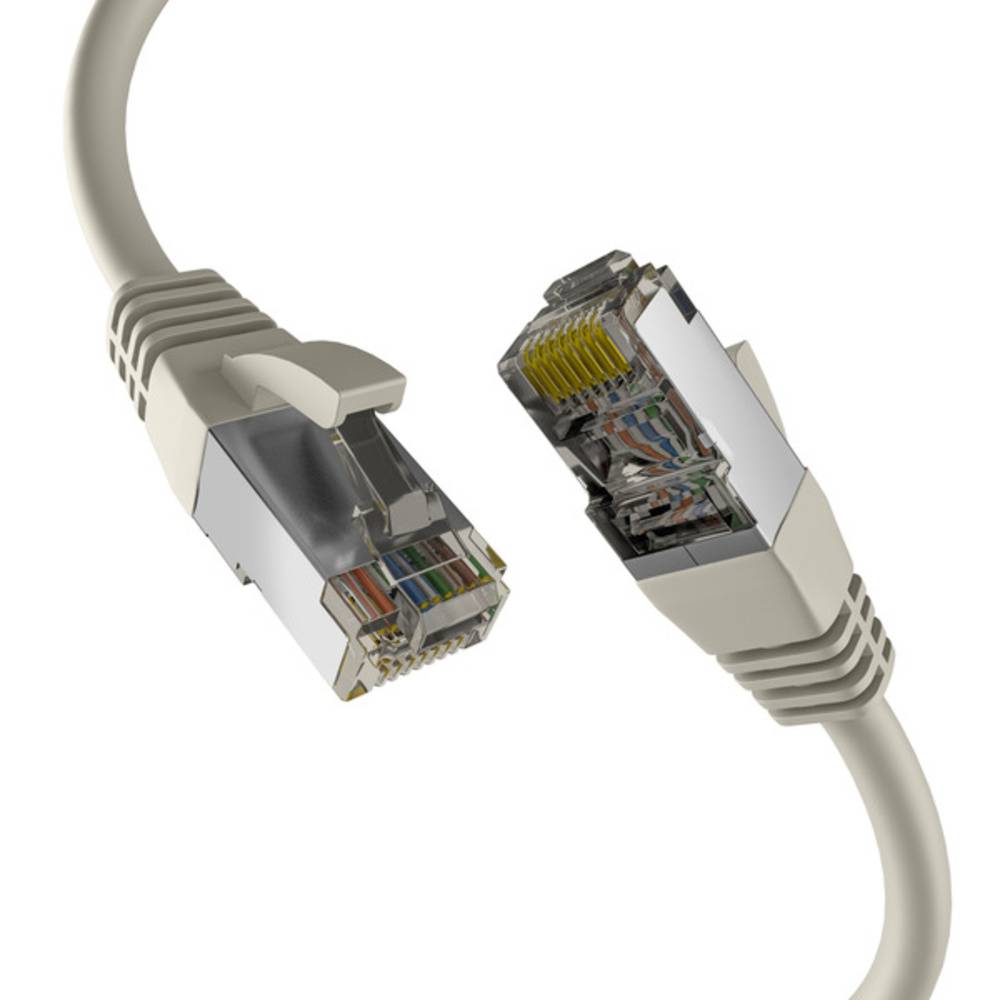 Patchkabel CAT8.1 GRAU 3m RJ45 PATCHKABEL S/FTP PIMF, LSZH 2000MHZ 40GB NETZWERKKABEL - 1 VPE = 10