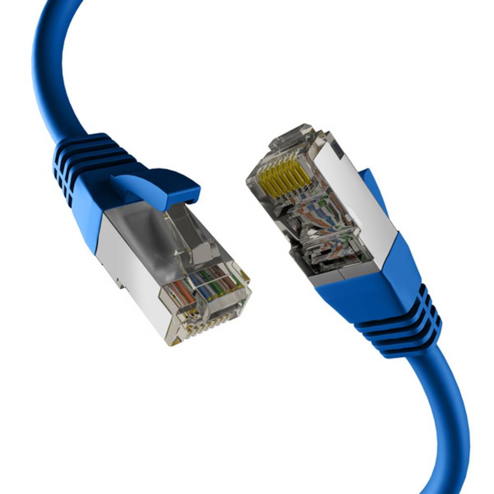 Patchkabel CAT8.1 BLAU 0,50m RJ45 PATCHKABEL S/FTP PIMF, LSZH 2000MHZ 40GB NETZWERKKABEL - 1 VPE =