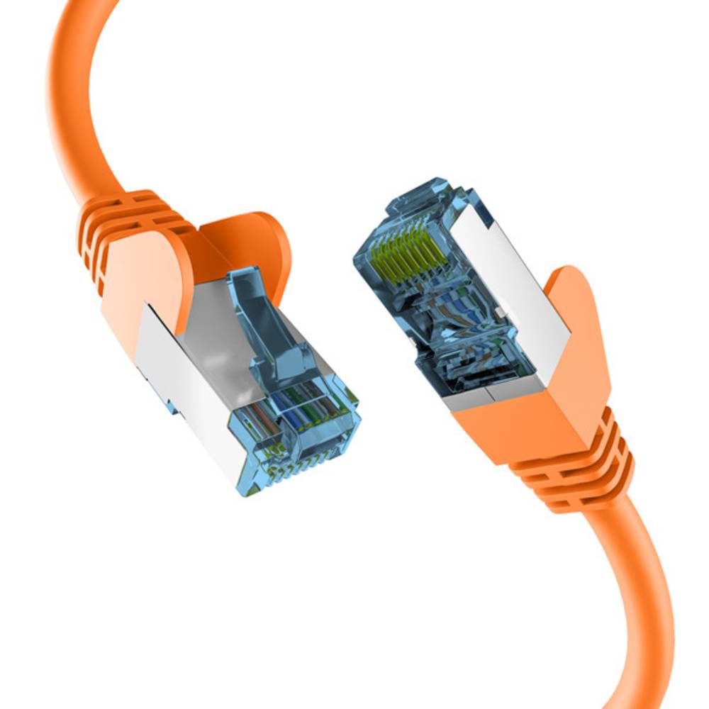 Patchkabel RJ45 PATCHKABEL mit CAT7 ROHKABEL ORANGE 50m, S/FTP PIMF Netzwerkkabel LAN DSL - 1 VPE =