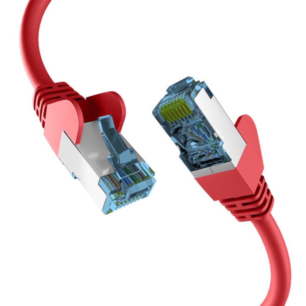 Patchkabel RJ45 PATCHKABEL mit CAT7 ROHKABEL ROT 25m, S/FTP PIMF Netzwerkkabel LAN DSL - 1 VPE = 5