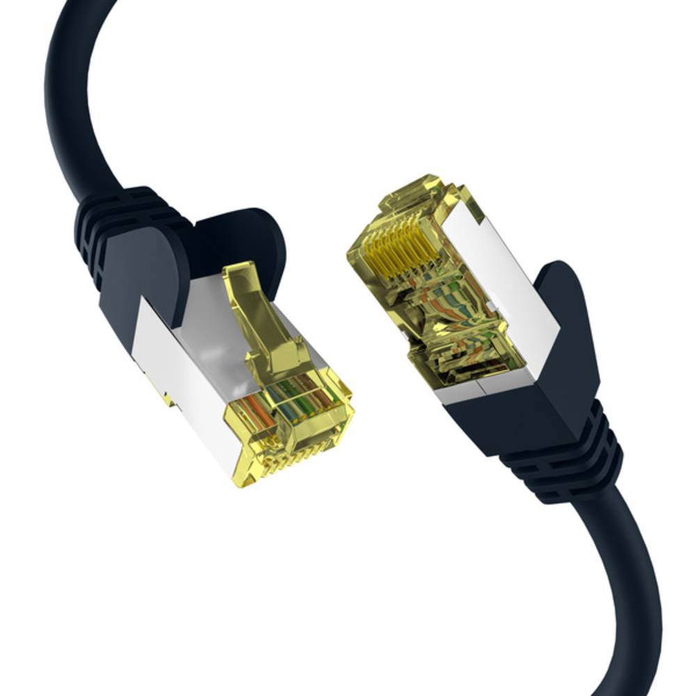 Patchkabel CAT6a SCHWARZ 0,15m S/FTP PIMF, RJ45 Netzwerkkabel Ethernetkabel LAN DSL - 1 VPE = 10