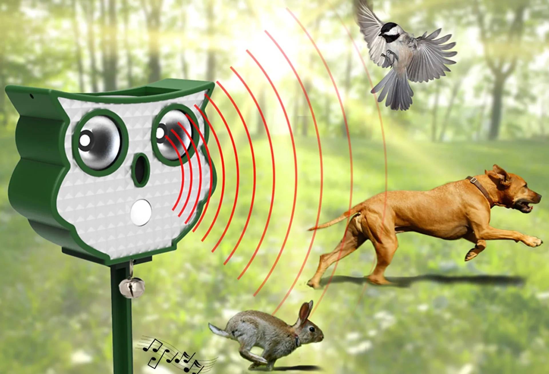 Solar-Ultraschall-Tierschreck Eule