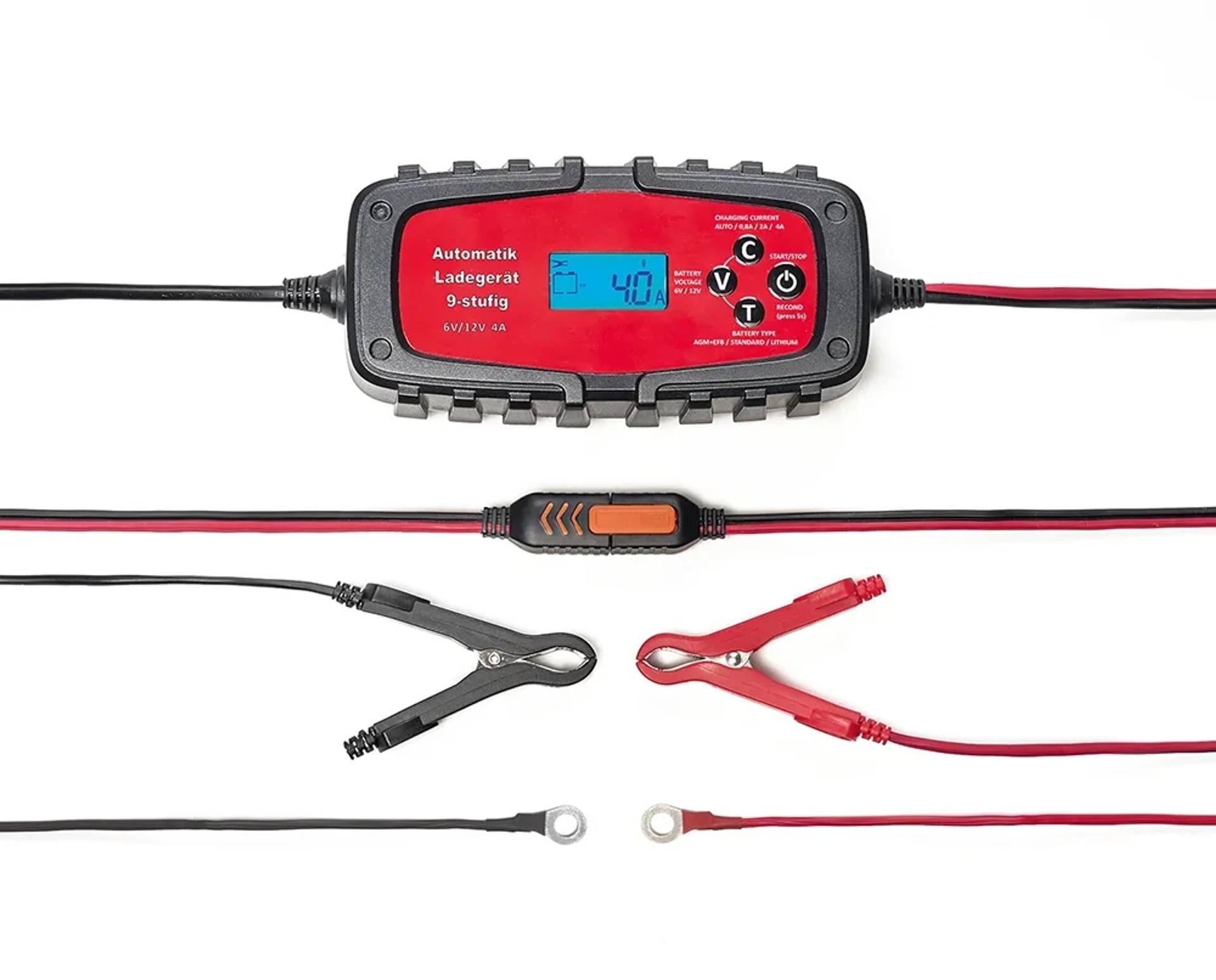 Batterieladegerät für Auto & Motorrad 4A 6/12 Volt