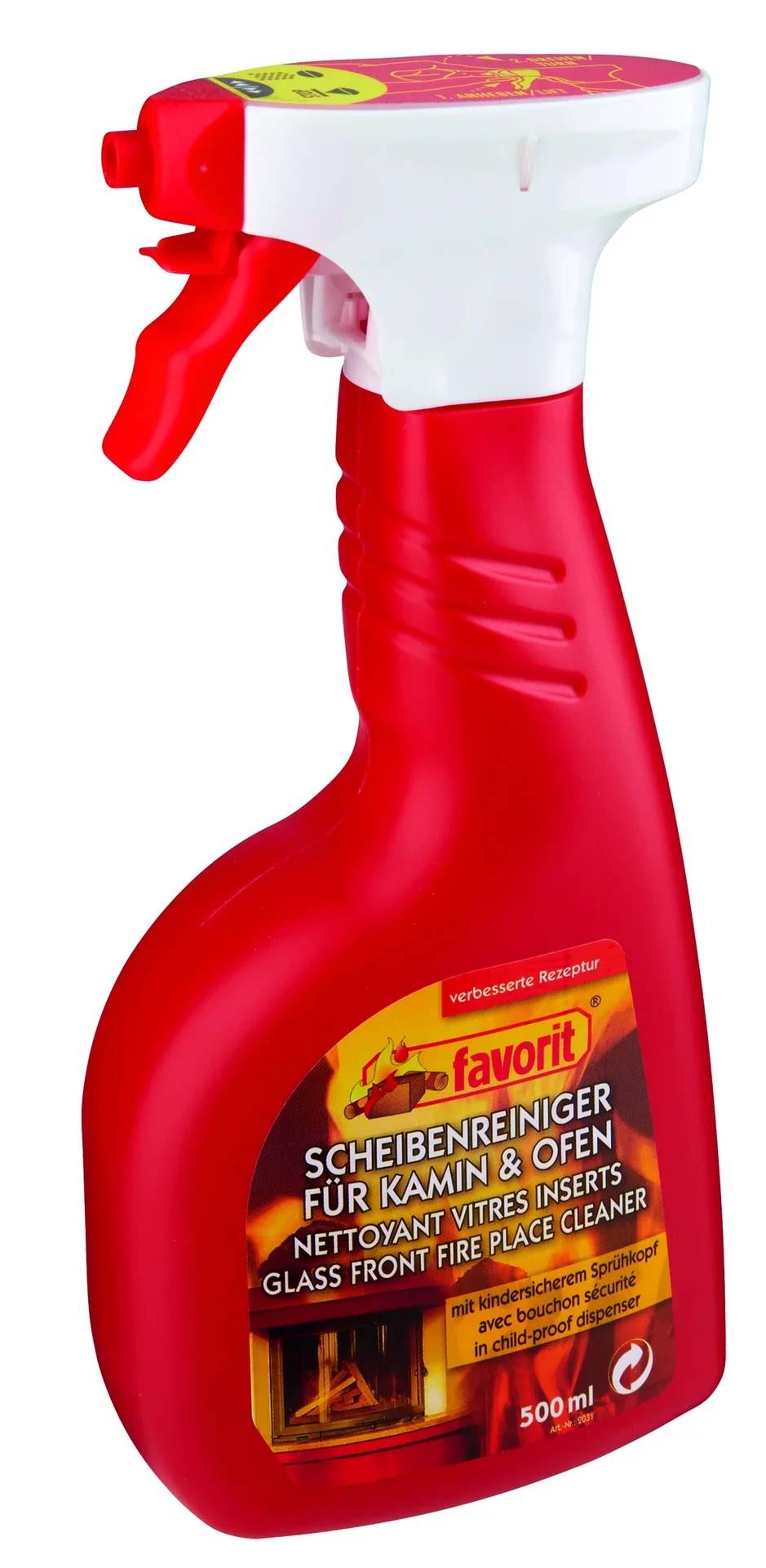Rote und weiße Sprühflasche von „favorit