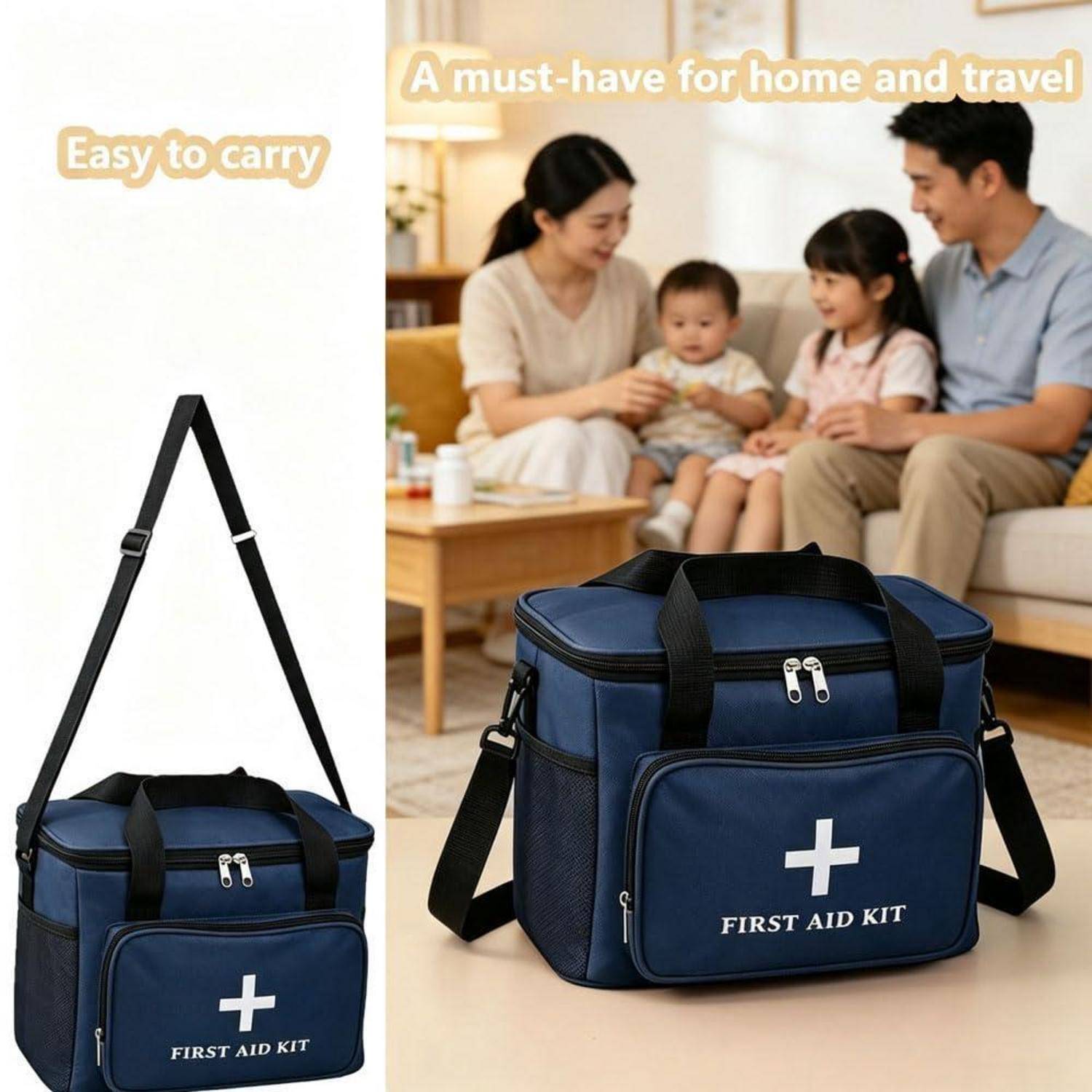 Erste Hilfe Tasche 14L Blau wasserdicht Oxford Stoff mit Tragegurt