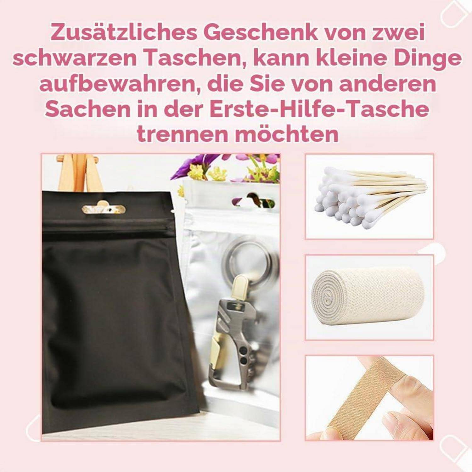 Erste Hilfe Tasche leer blau wasserdicht mit 3 Fächern und 2 Zusatzbeuteln