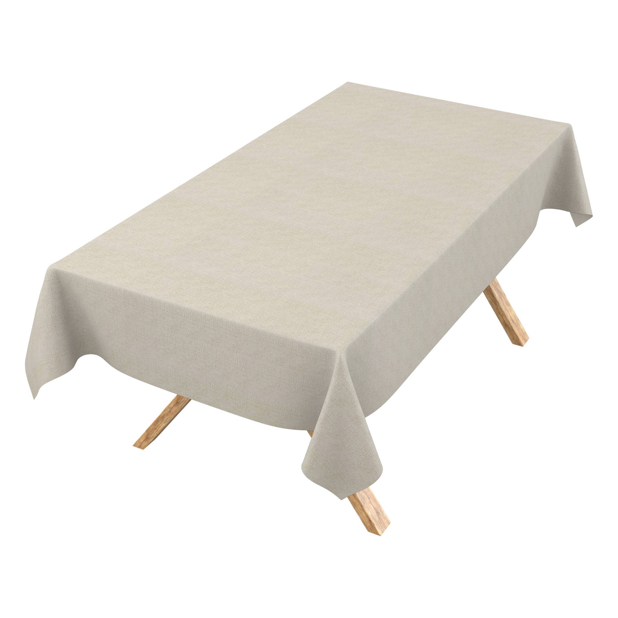 ANRO Wachstuchtischdecke Irene Leinenoptik eckig 180 x 100 cm Schnittkante