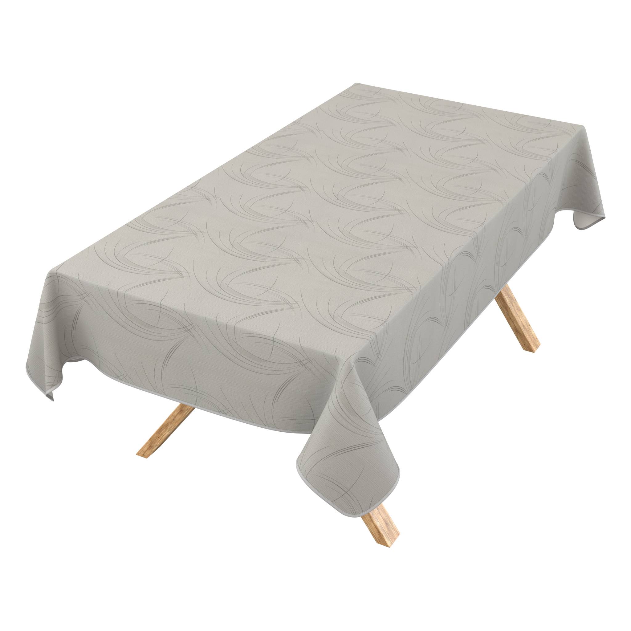 ANRO Wachstuchtischdecke Valeria Schwunglinien eckig 240 x 140 cm mit Saum