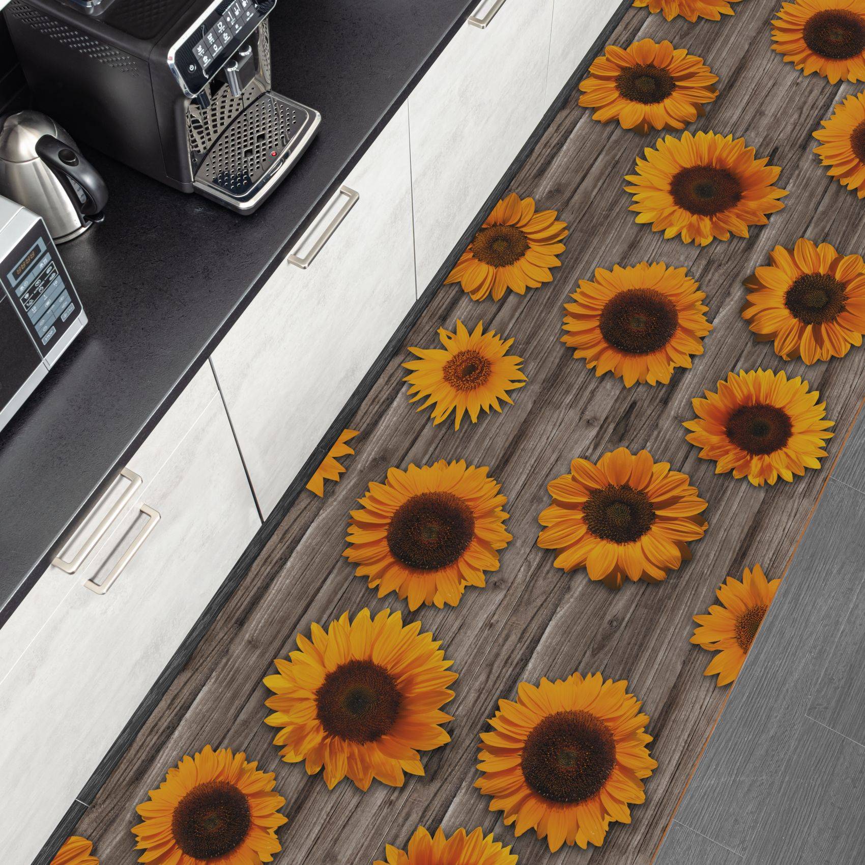 ANRO MIRZA Vinyl-Läufer Sonnenblume 48 x 140 cm abwischbar rutschfest