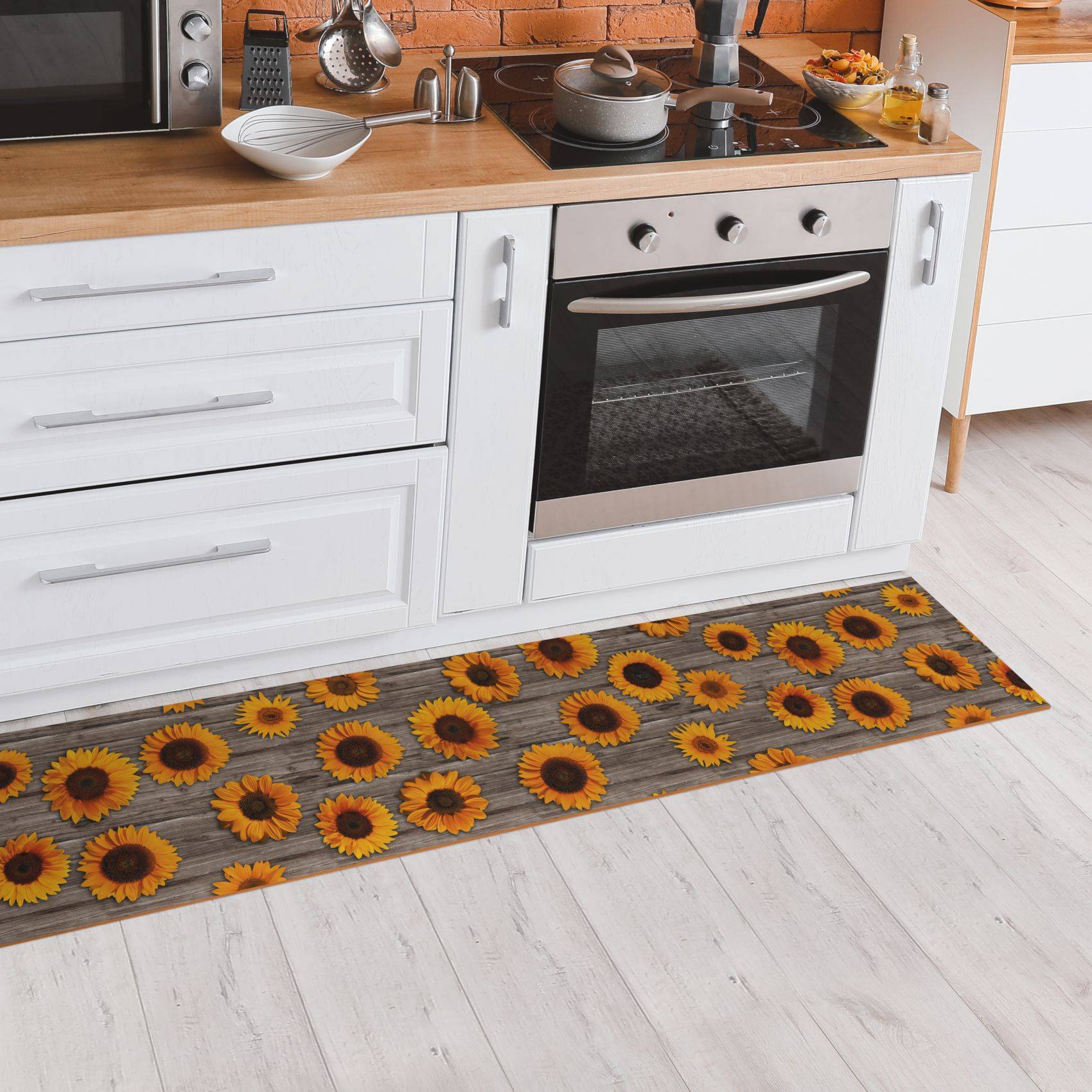 ANRO MIRZA Vinyl-Läufer Sonnenblume 48 x 140 cm abwischbar rutschfest