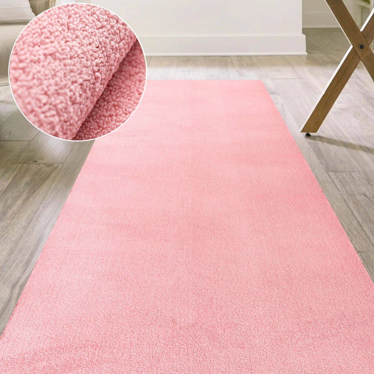 ANRO HomeLoop Küchenläufer Rosa 90 x 160 cm Mikrofaser rutschhemmend