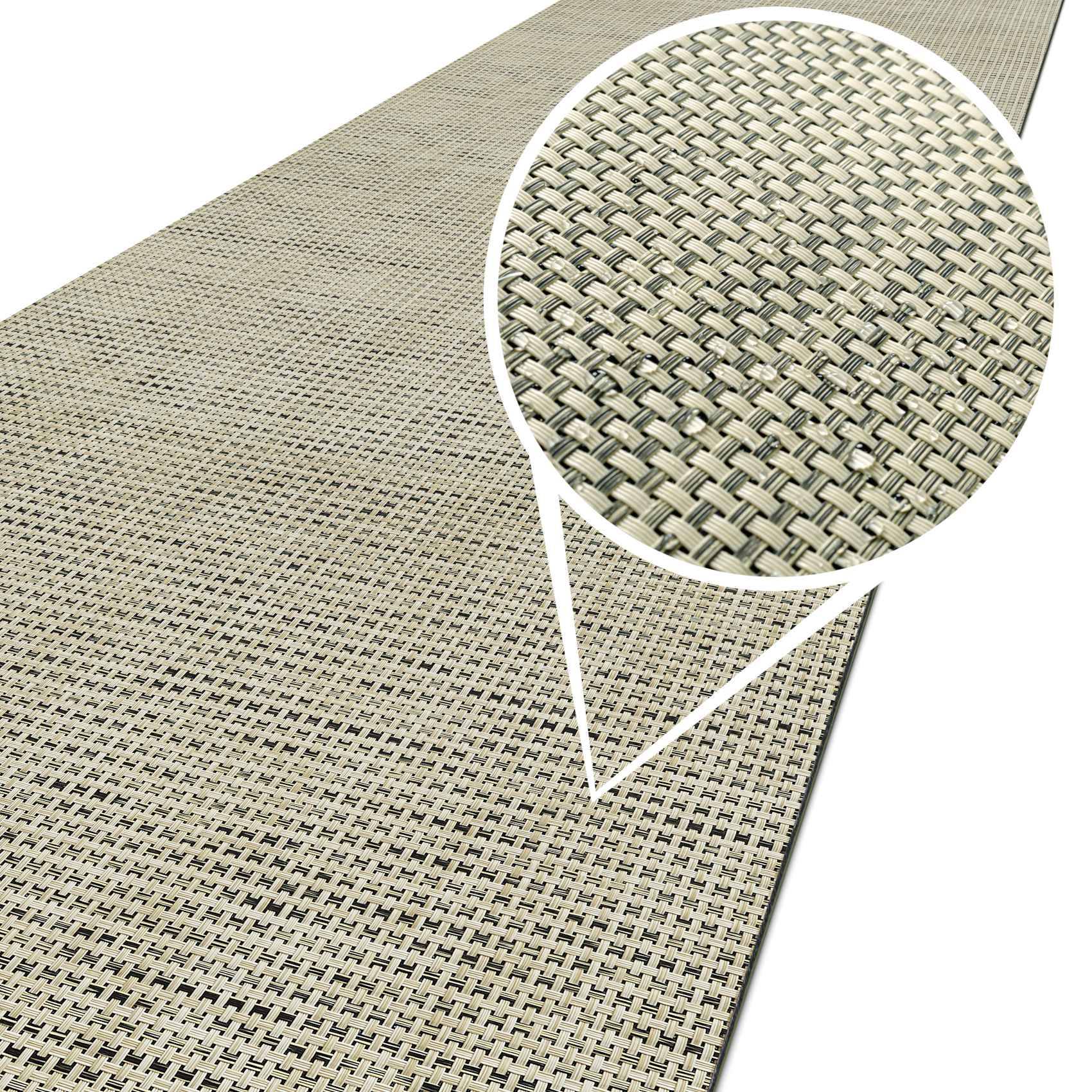 ANRO TATAMI Läufer Wüstensand 67 x 400 cm Rattanoptik In- und Outdoor