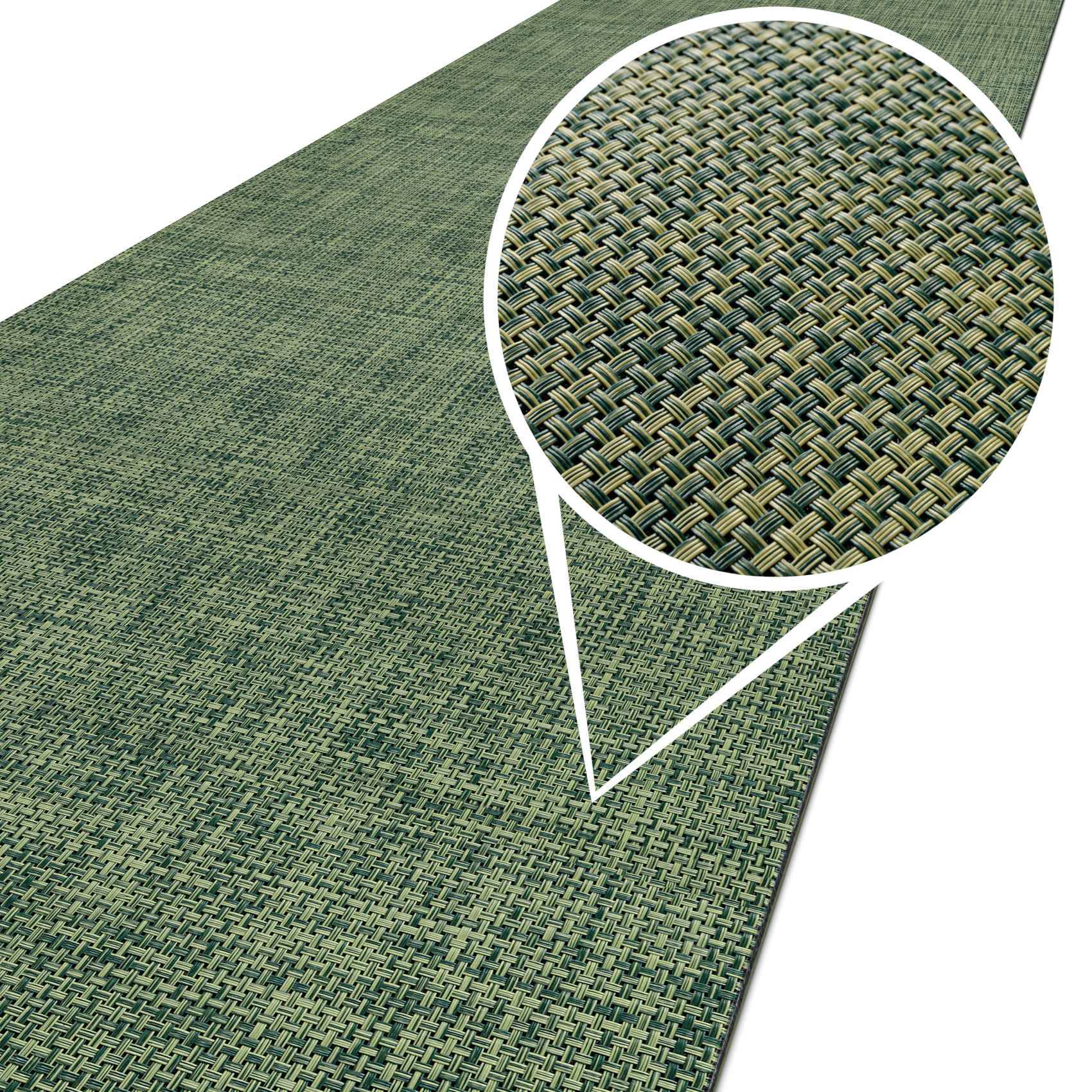 ANRO TATAMI Läufer Grün 67 x 500 cm Rattanoptik für innen und außen