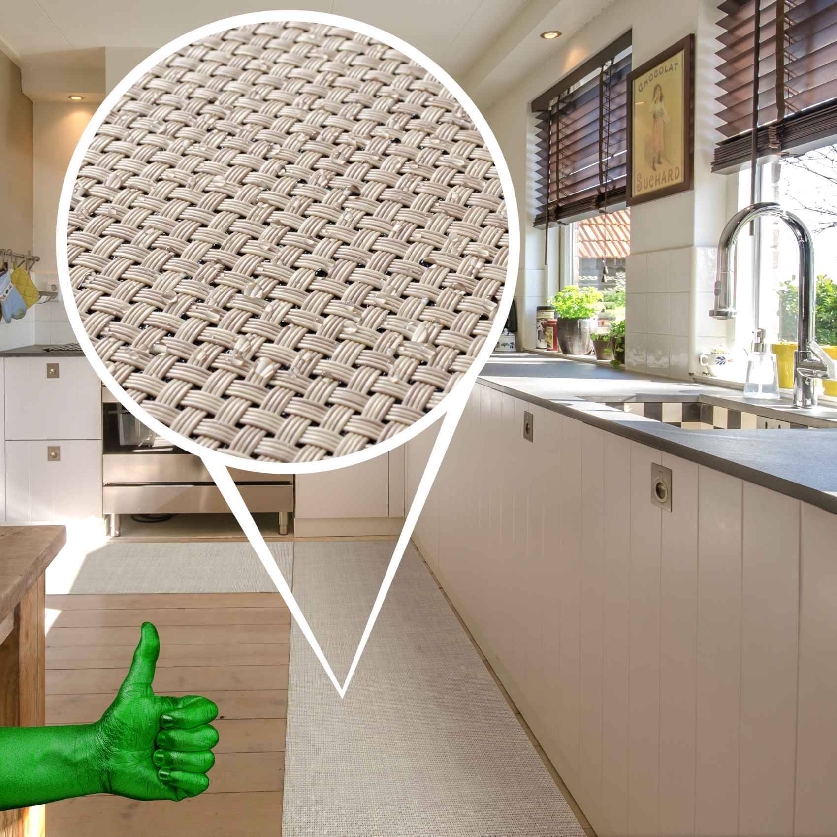 ANRO TATAMI Läufer Sand 67 x 500 cm Rattanoptik für innen und außen