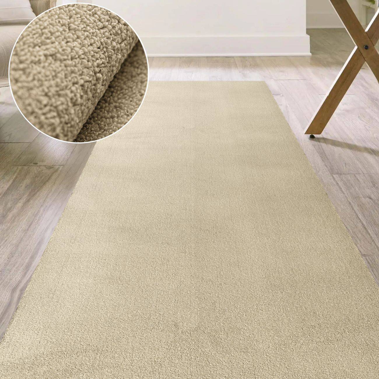 ANRO HomeLoop Küchenläufer Beige 90 x 500 cm Mikrofaser rutschhemmend