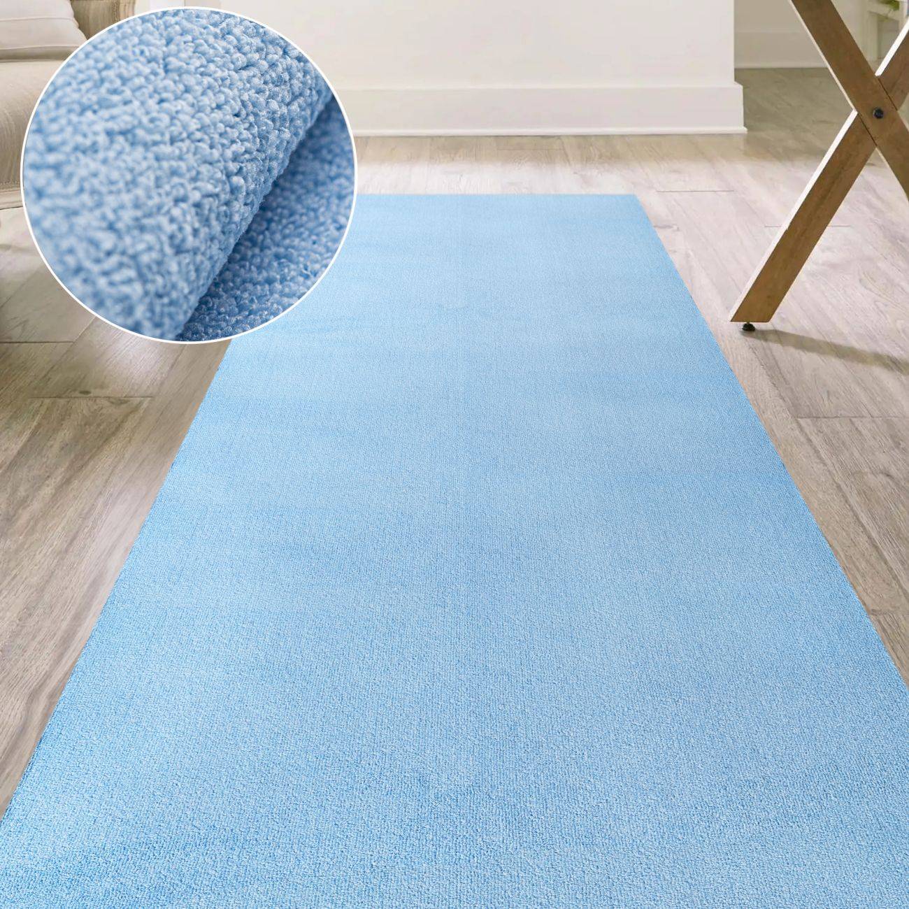 ANRO HomeLoop Küchenläufer Blau 90 x 200 cm Mikrofaser rutschhemmend