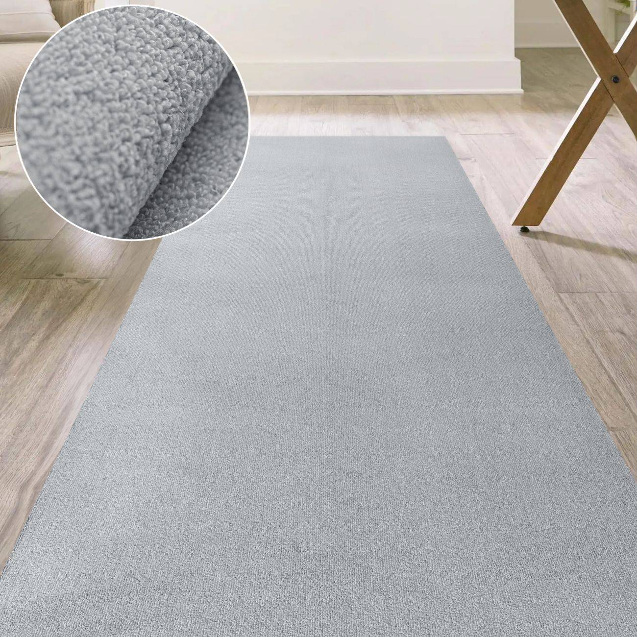 ANRO HomeLoop Küchenläufer Grau 90 x 280 cm Mikrofaser rutschhemmend