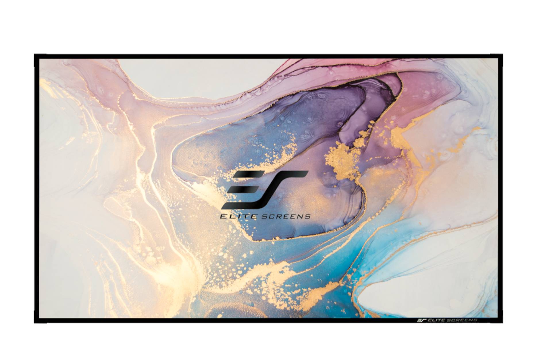 Abstrakter Pastellmarmor-Hintergrund mit zentriertem „Elite Screens