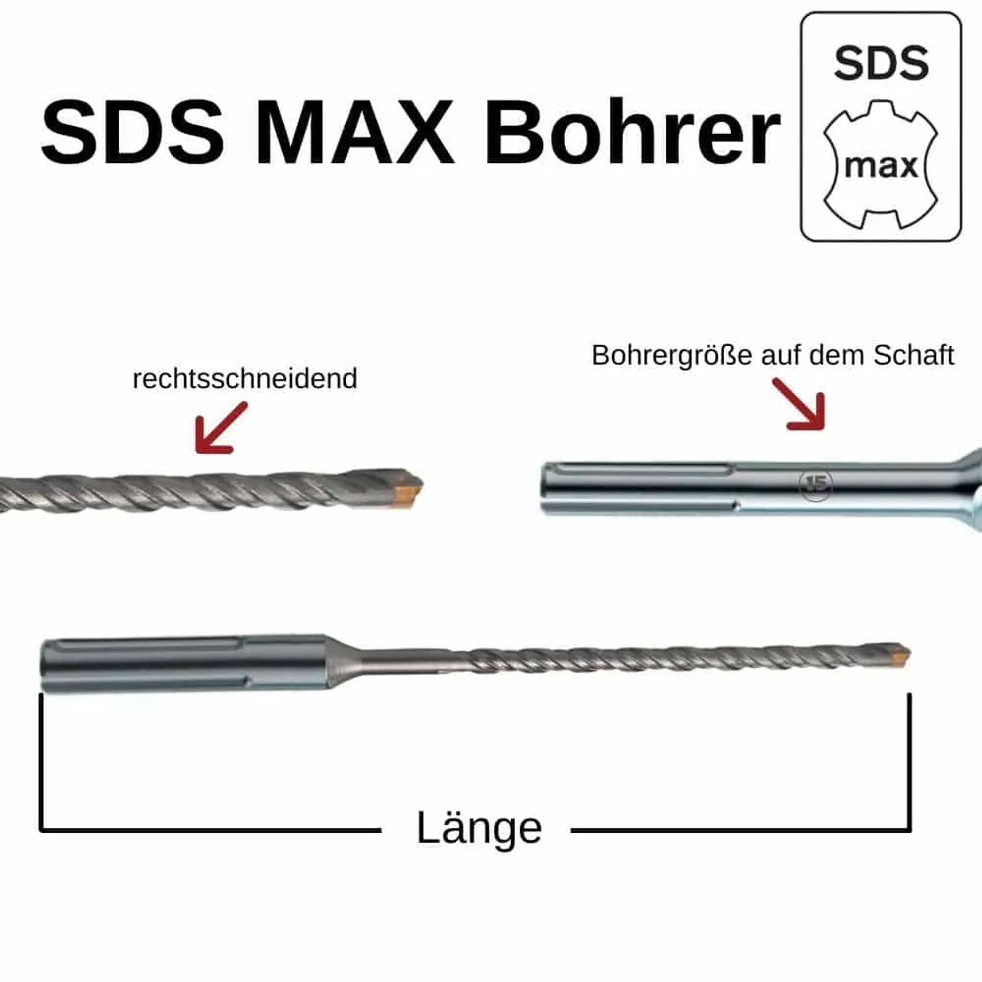 Hammerbohrer für SDS-MAX 4-Schneider Ø 20 0mm x 520mm Länge