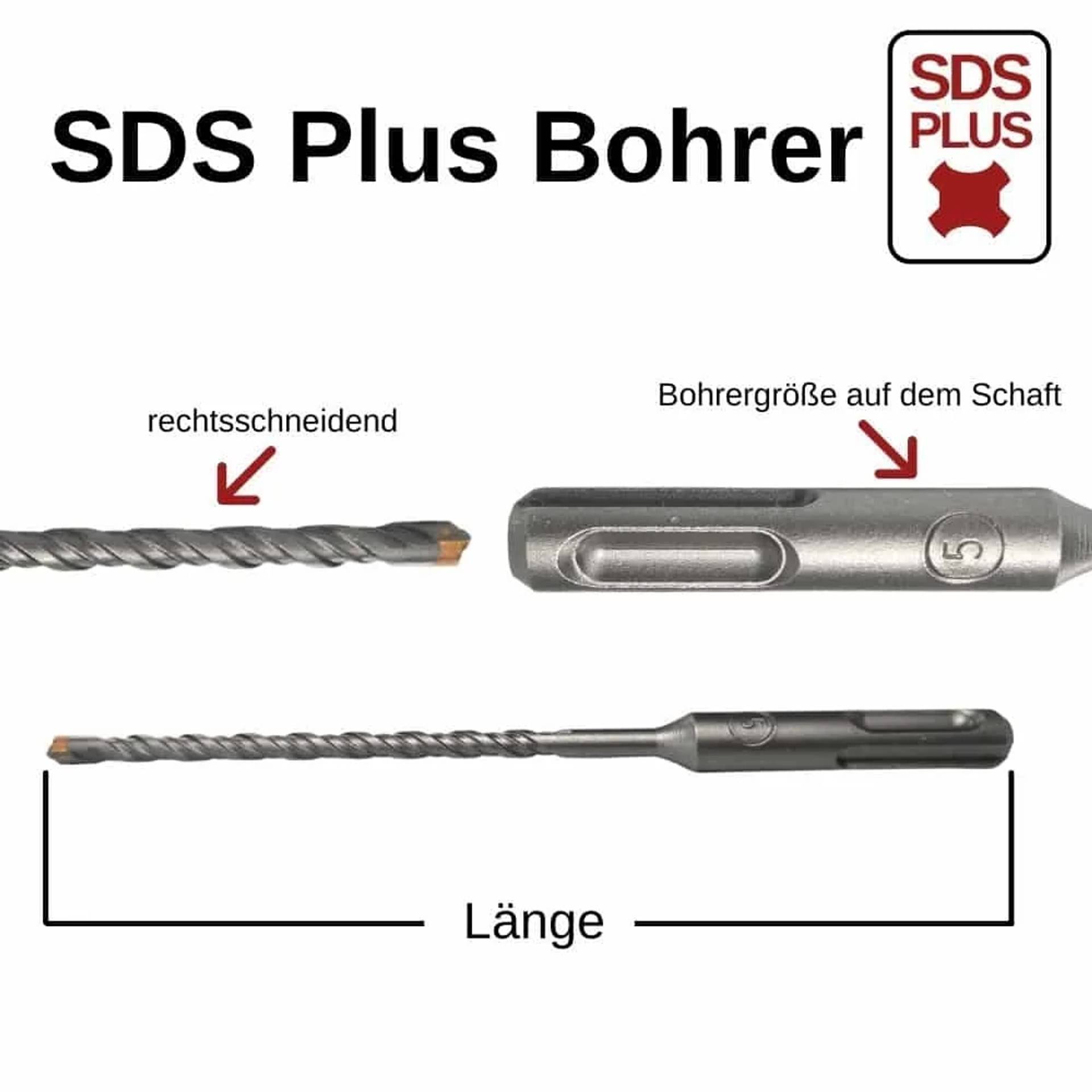 Hammerbohrer SDS Plus 6mm 4-Schneider 210mm Beton Stein