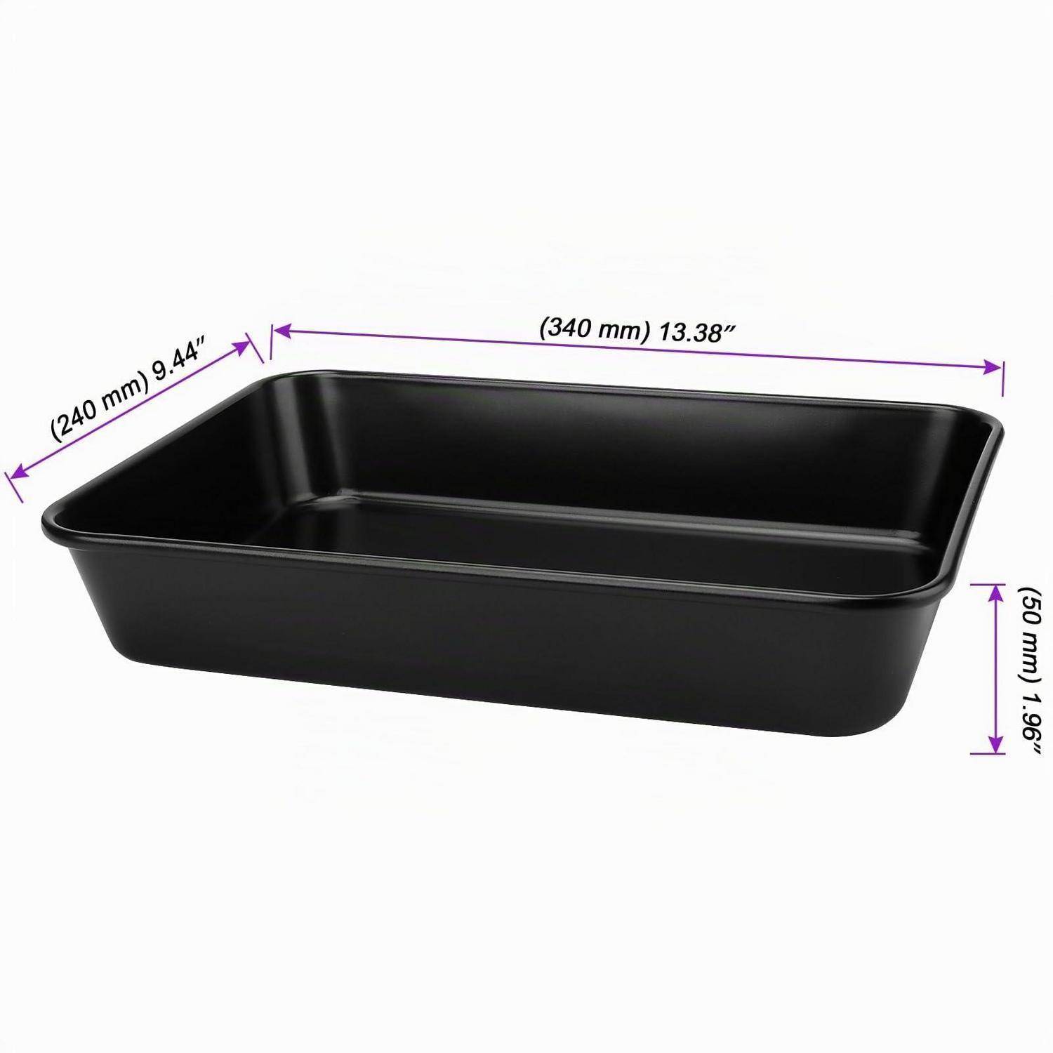 3er Set Backblech 34x24x5cm Karbonstahl Schwarz