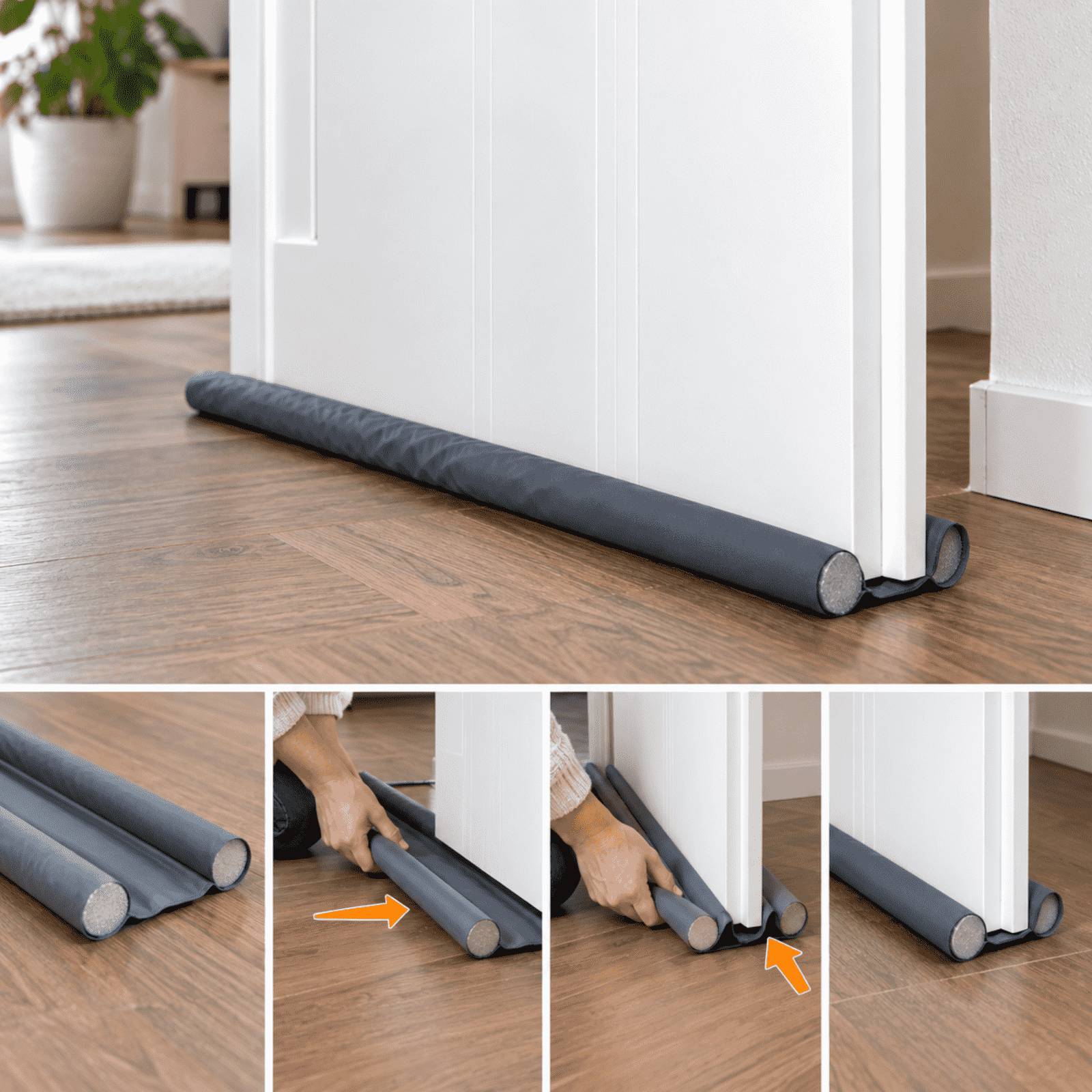 Zugluftstopper für Türen 3er Set, Türdichtung unten 95 cm, Türdichtung kürzbar
