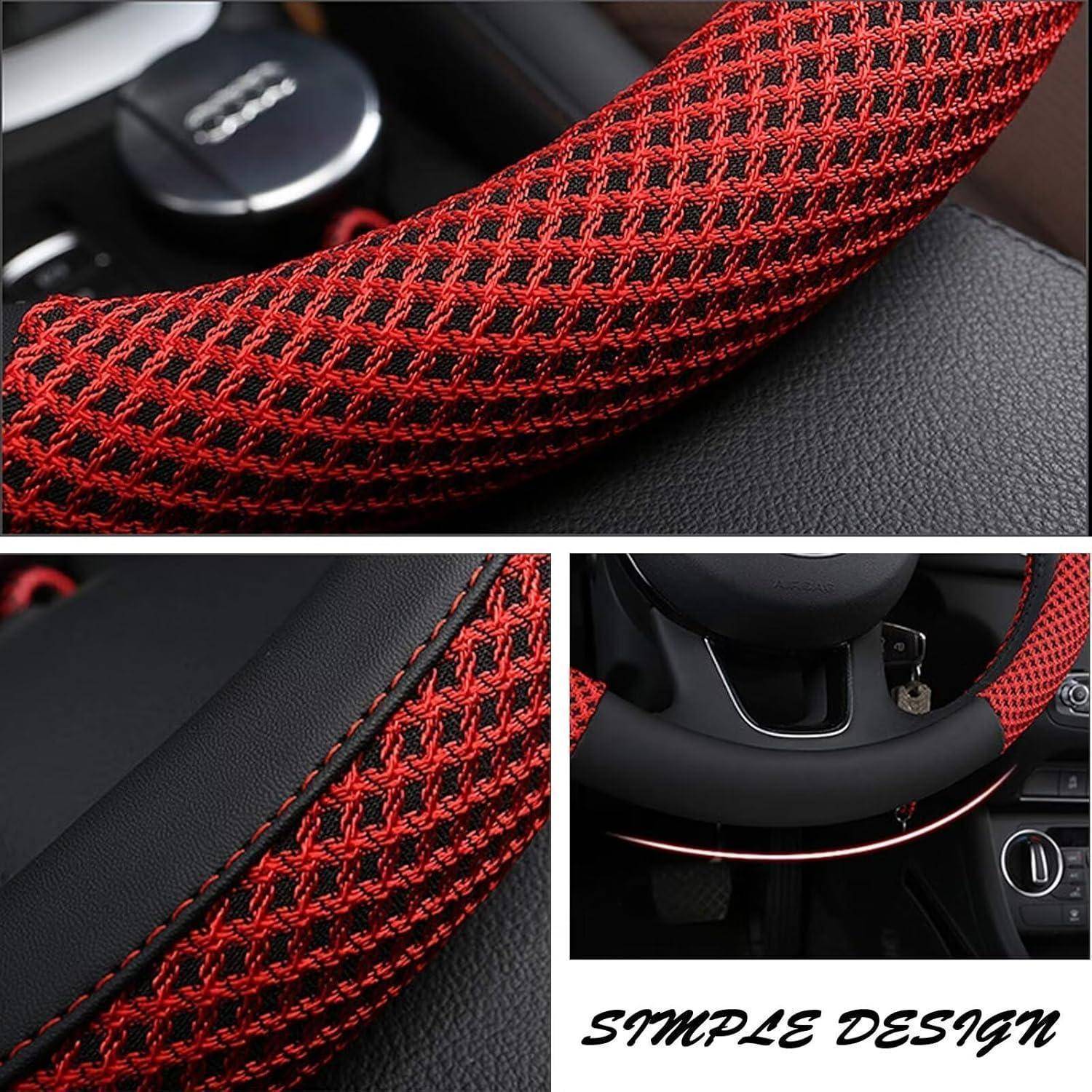 Pahajim Lenkradhülle Microfiber 38cm Schwarz Atmungsaktiv Rutschfest in Lederoptik