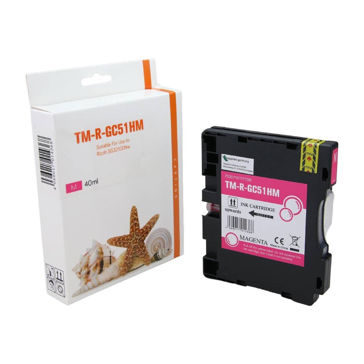 Kompatibel zu RICOH 405864 / GC-51 MH Tintenpatrone, magenta, 2.500 Seiten