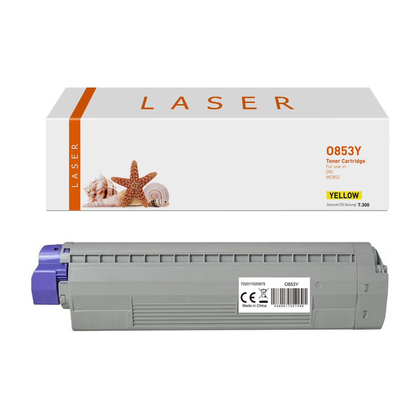 Kompatibel zu OKI 45862837 Toner-Kit, gelb, 7.300 Seiten