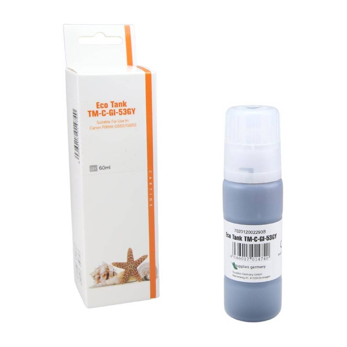 Kompatibel zu CANON 4708C001 / GI-53 GY Tintenflasche grau, 3000 Seiten