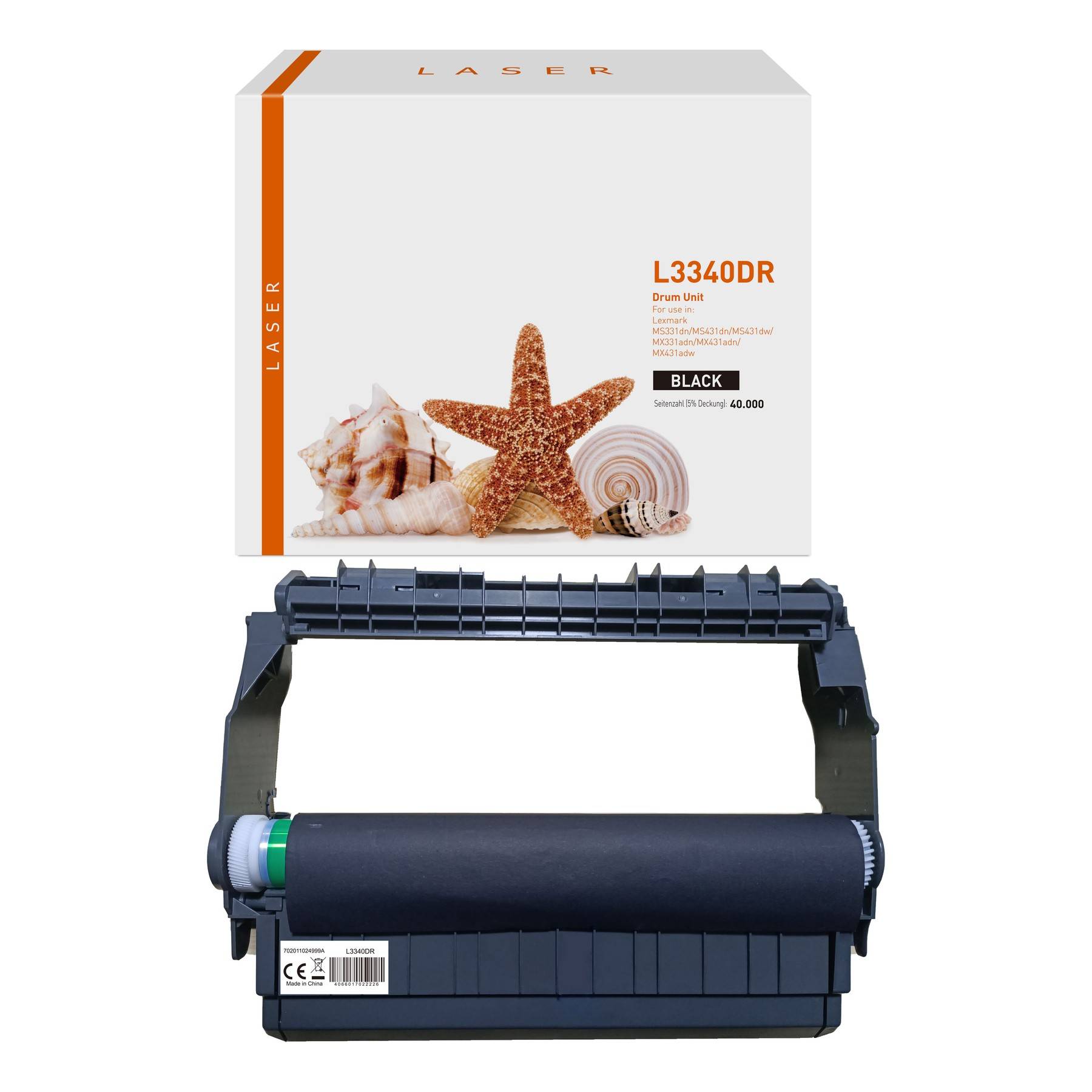 Kompatibel zu LEXMARK 55B0ZA0 Drum Kit, schwarz, 40.000 Seiten