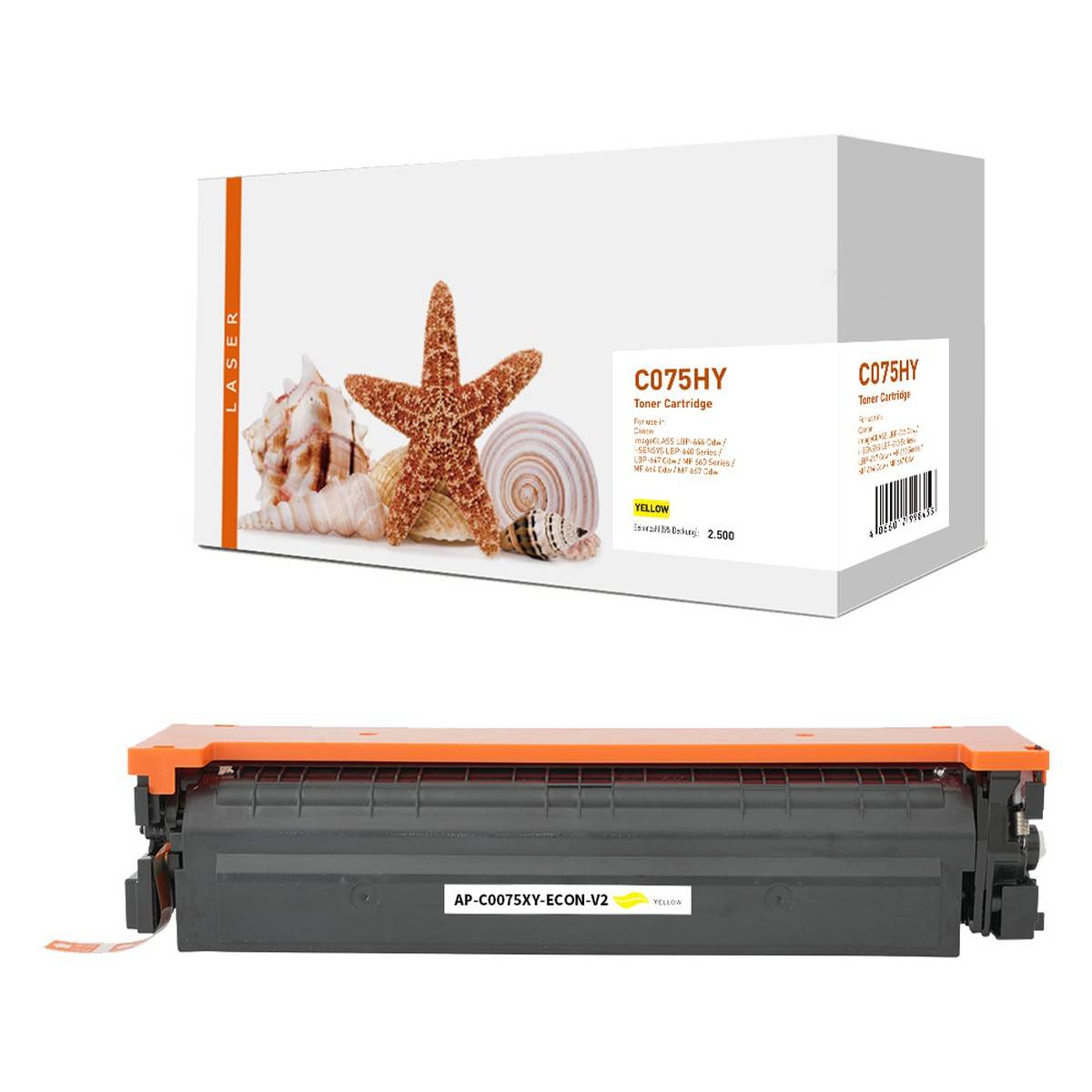 Kompatibel zu CANON 6366C002 / 075H Tonerkartusche High-Capacity, gelb, 2.500 Seiten
