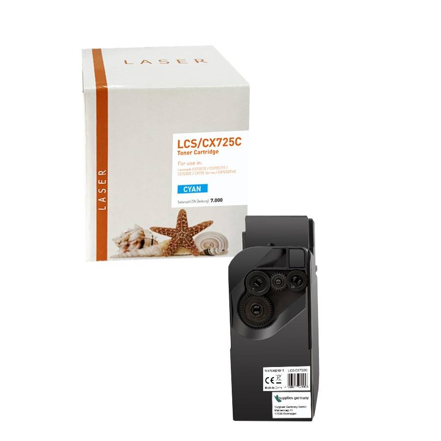 Kompatibel zu LEXMARK 74C2SC0 Toner-Kit return program, cyan, 7.000 Seiten