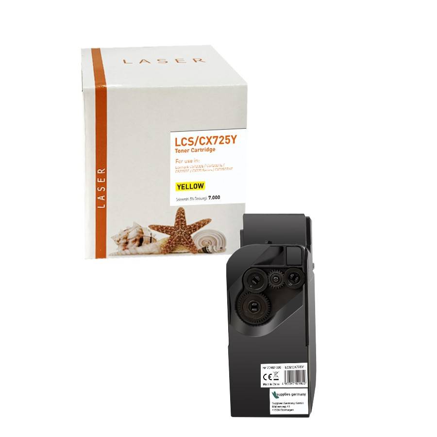 Kompatibel zu LEXMARK 74C2SY0 Toner-Kit return program, gelb, 7.000 Seiten