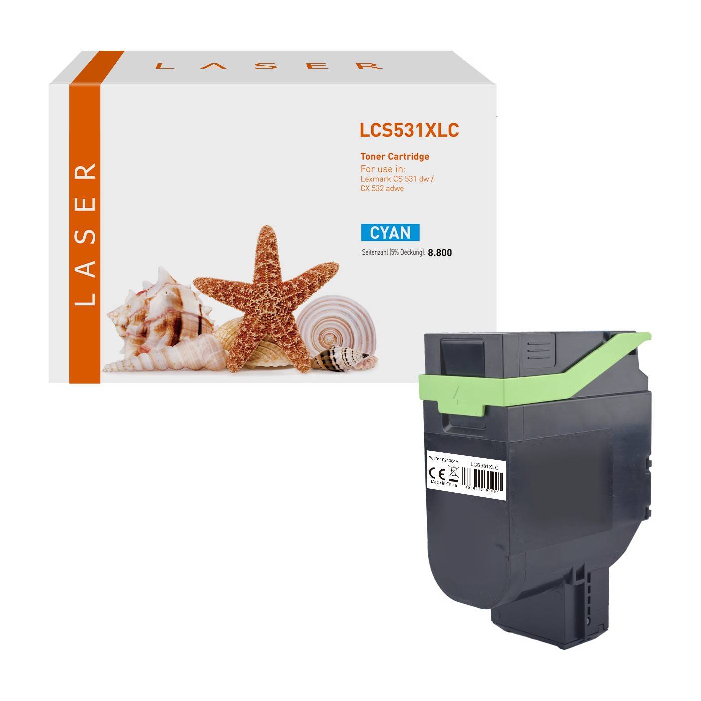 Kompatibel zu LEXMARK 75M2HC0XL Toner-Kit High-Capacity return program, cyan, 8.800 Seiten