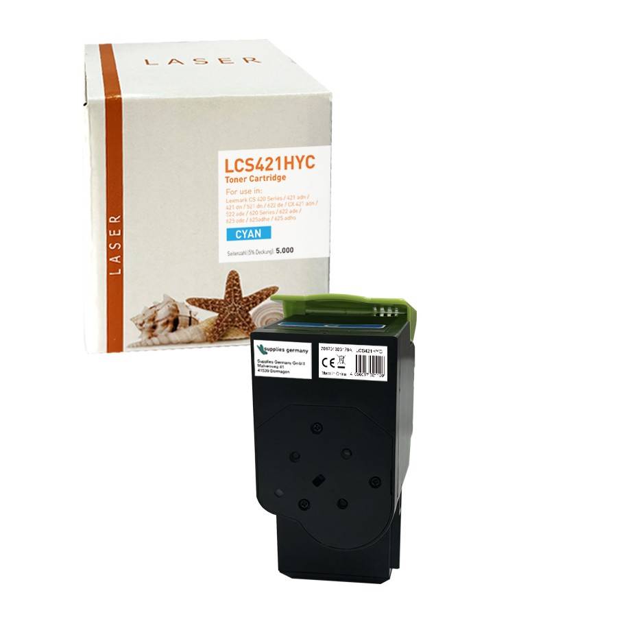 Kompatibel zu LEXMARK 78C2XC0 Toner-Kit extra High-Capacity return program, cyan, 5.000 Seiten