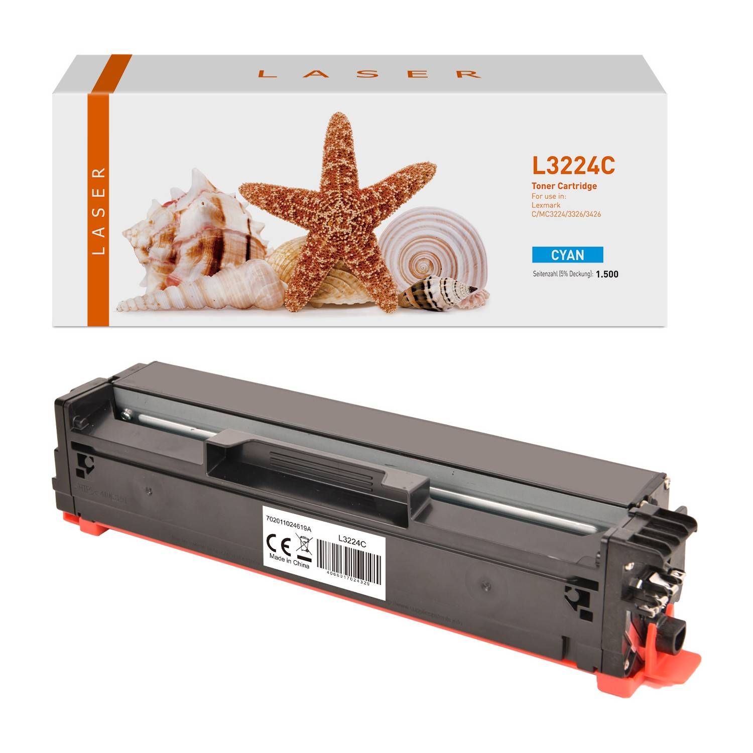 Kompatibel zu LEXMARK C3220C0 Toner-Kit return program, cyan, 1.500 Seiten