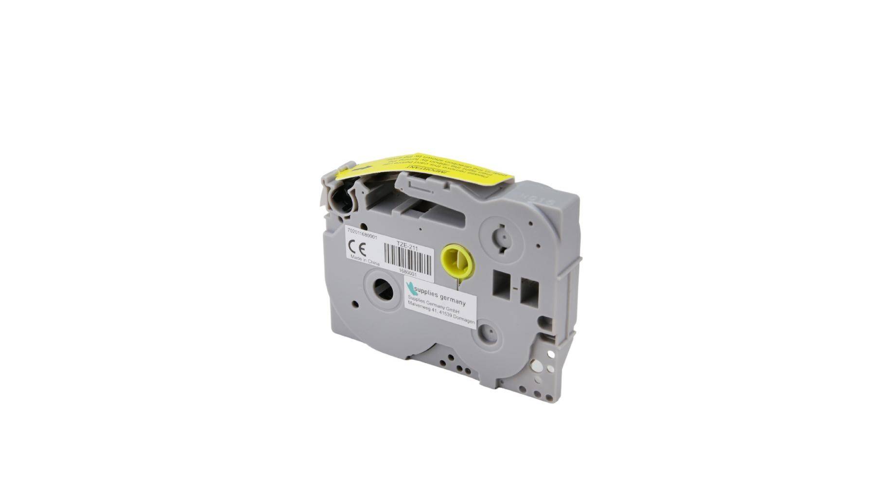 Kompatibel zu BROTHER TZE-211 DirectLabel auf weiss Laminat, schwarz