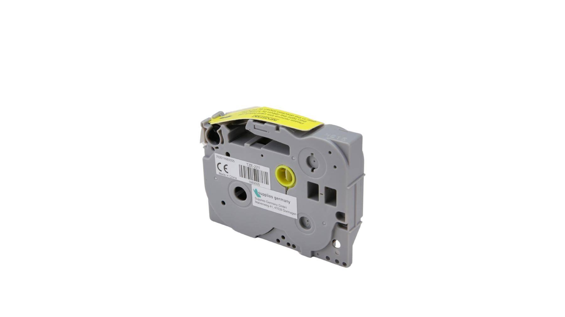 Kompatibel zu BROTHER TZE-221 DirectLabel auf weiss Laminat, schwarz