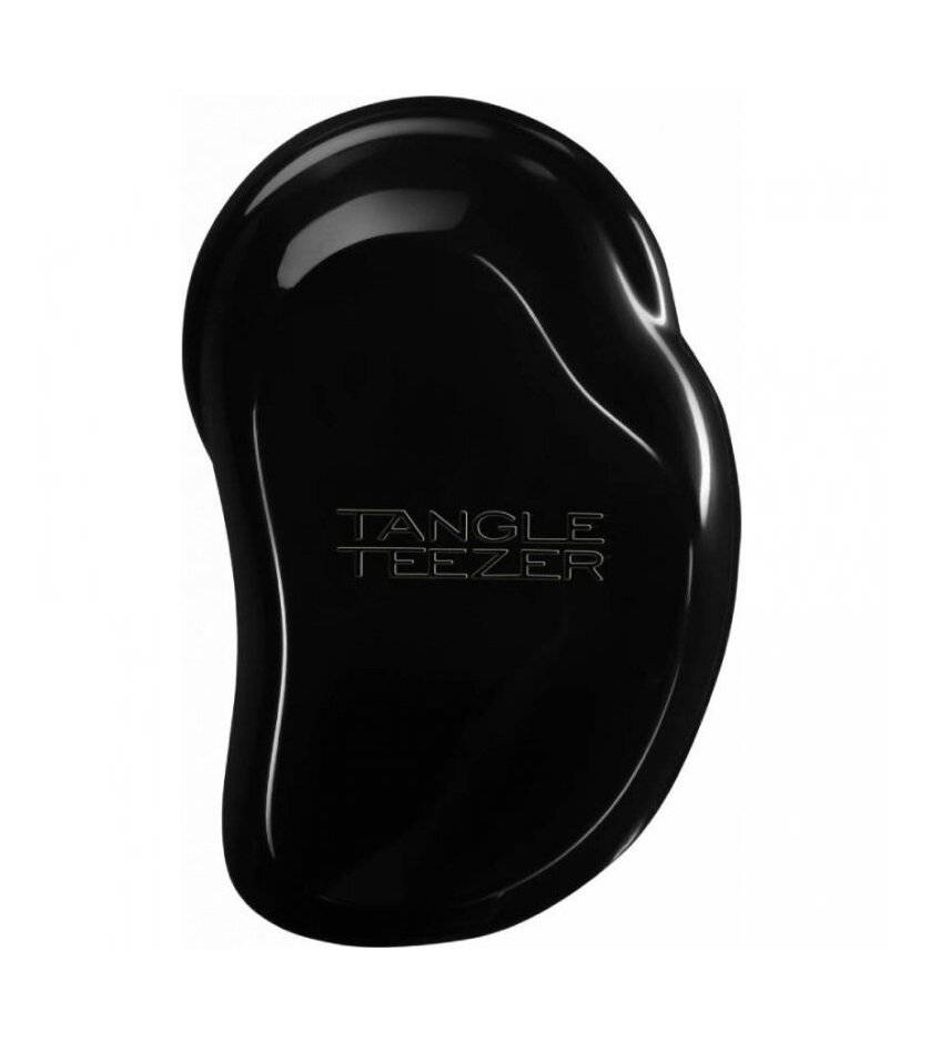 Schwarzer Tangle Teezer Entwirrbürste auf weißem Hintergrund