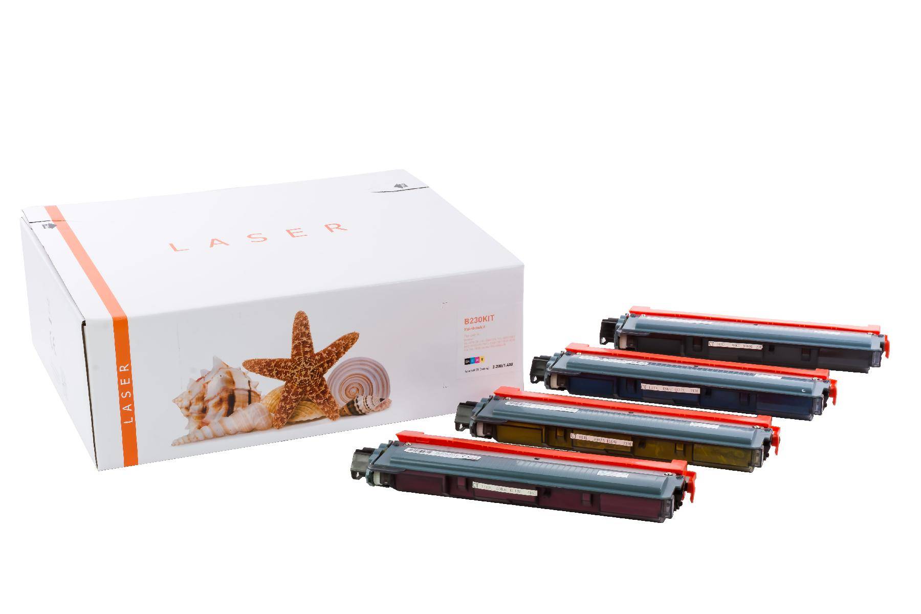 Kompatibel zu BROTHER TN-230 Toner-Kit Multipack Bk,C,M,Y, bk=2.200 / cmy=1.400 Seiten