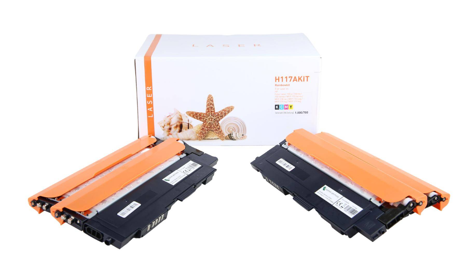 Kompatibel zu HP 117A W2070A/W2071A/W2072A/W2073A Toner-Kit Multipack Bk,C,M,Y, bk=1.000 / cmy=700 Seiten