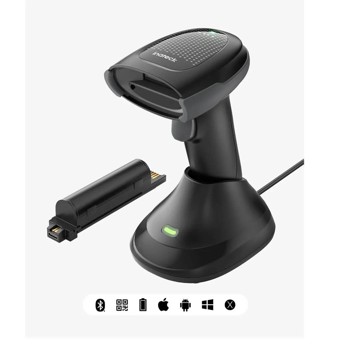 inateck Barcodescanner Pro 170B Black Kit Wireless 1D 2D Multimedia-Technik