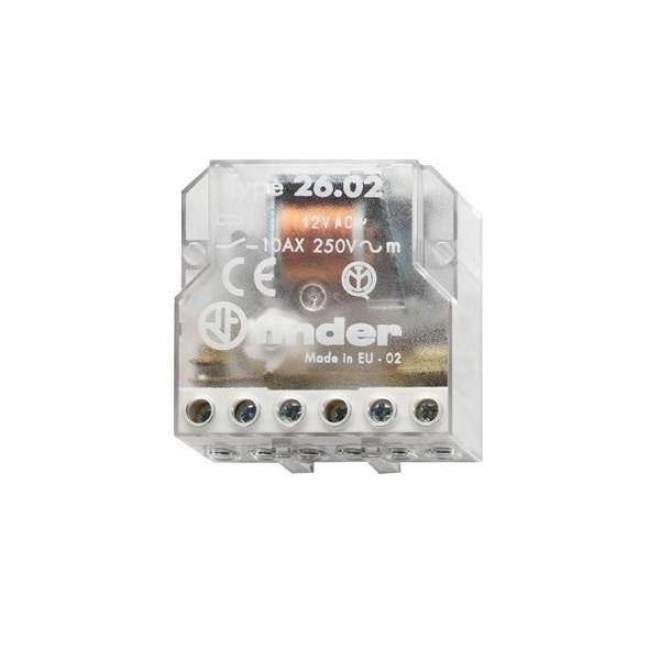 Transparentes Elektrorelaismodul mit der Bezeichnung „Finder 26.02
