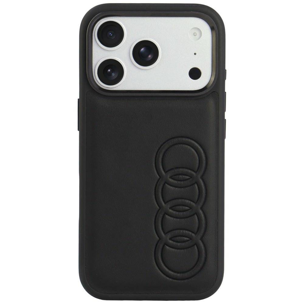 Audi TT Hülle iPhone 18 Pro MagSafe Kunstleder schwarz Logo Ringe