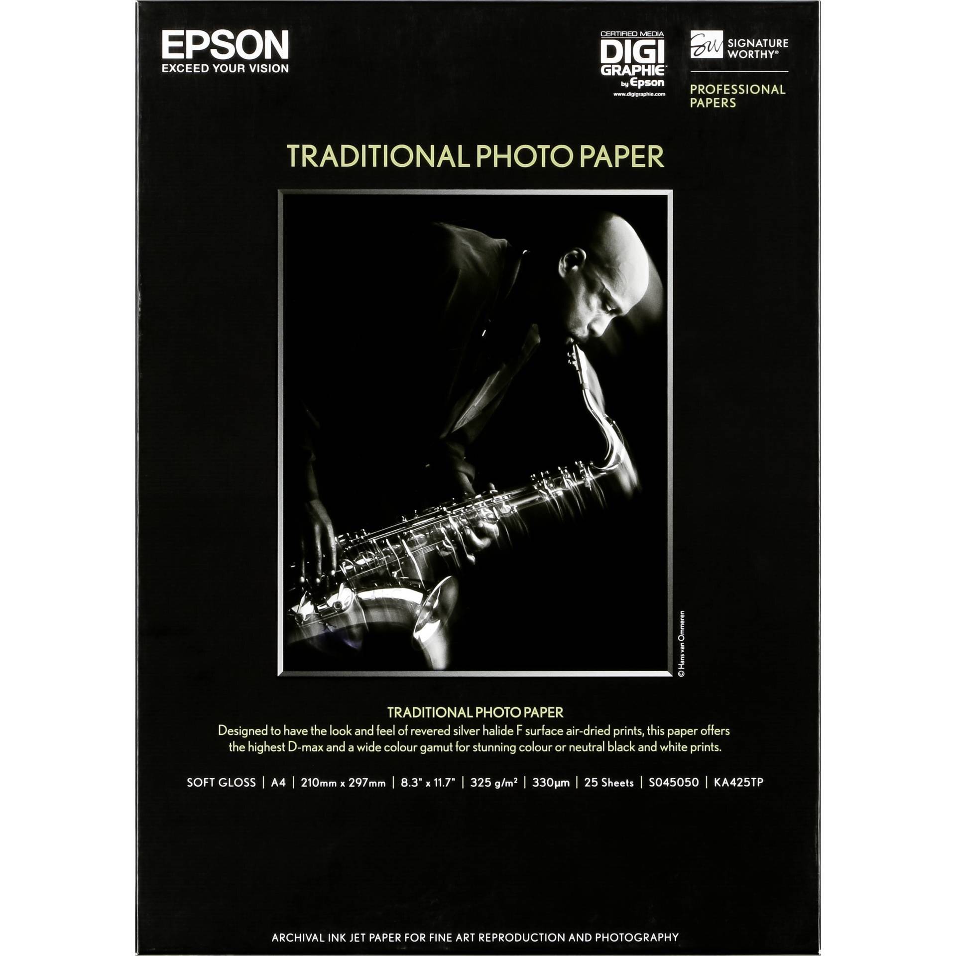 Epson Traditional Photo Paper seidenmatt A 4, 25 Blatt, 330 g