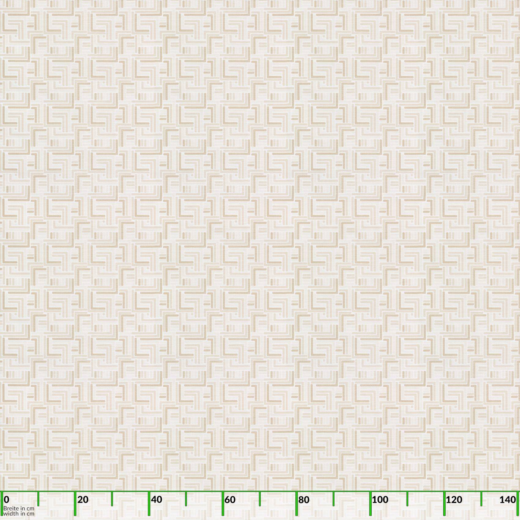 Blankofließenpapier-Hintergrund mit einer grünen horizontalen Skala entlang des Bodens mit der Beschriftung 0 bis 140.